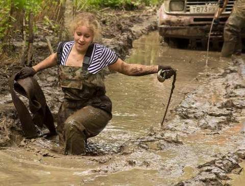 Picture of a Russian strong woman.